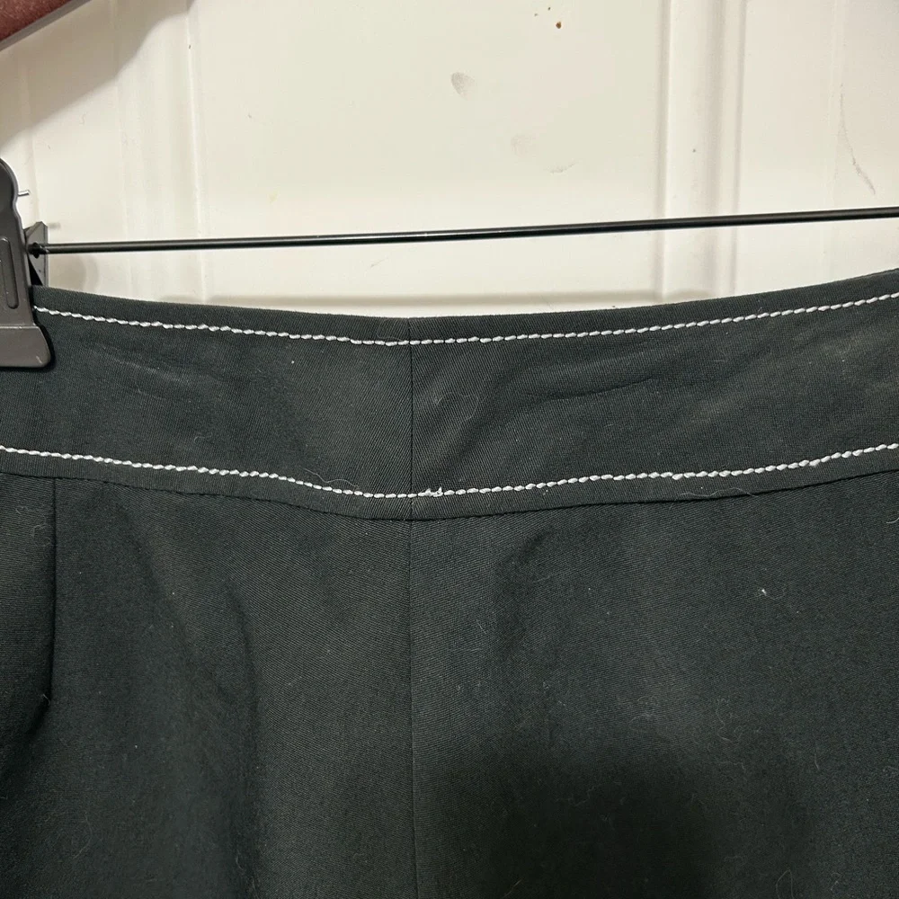 Black A-Line Skirt with Purple Rose Embroidery - Picture 4 of 8